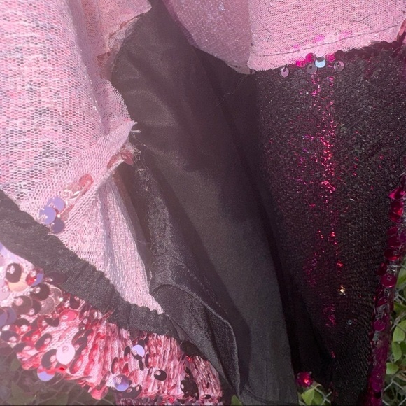 Pink Anthropologie NWT Fully Sequined Color block Skirt Endless Rose NEW XS Prom - Picture 7 of 12